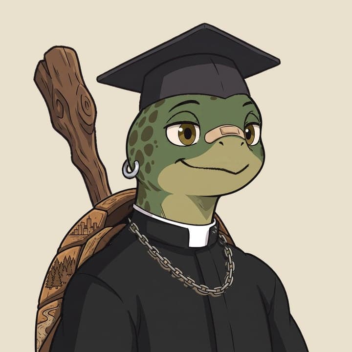 A scholar in a scholar cap carrying a staff