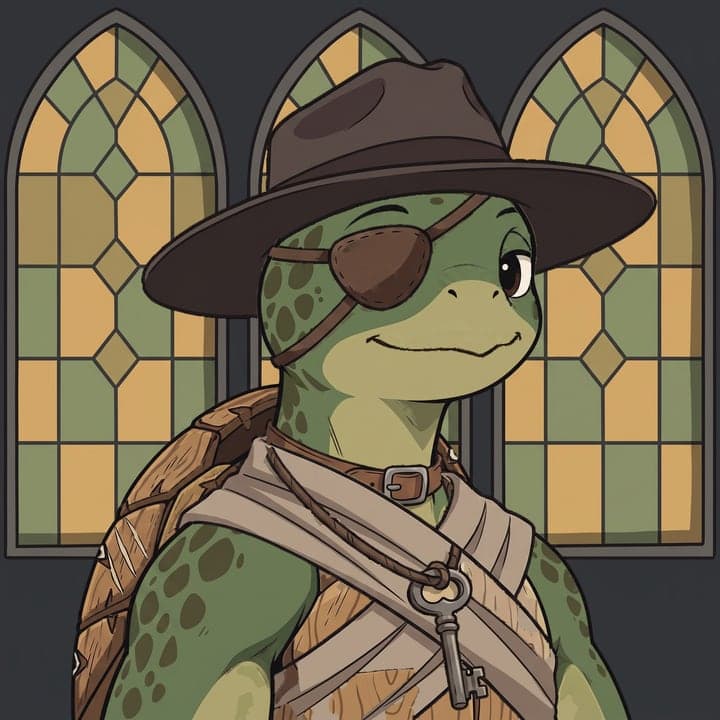 An explorer in a wide brim hat carrying a key